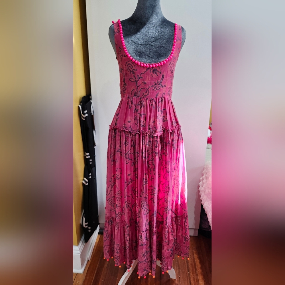 Limited Edition Roopa Pemmaraju Chandra Block Print Midi Dresss
